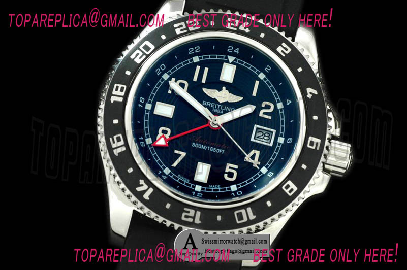 Breitling A32380-3023 Superocean GMT SS/Rubber Black Asian 2813 Replica Watches