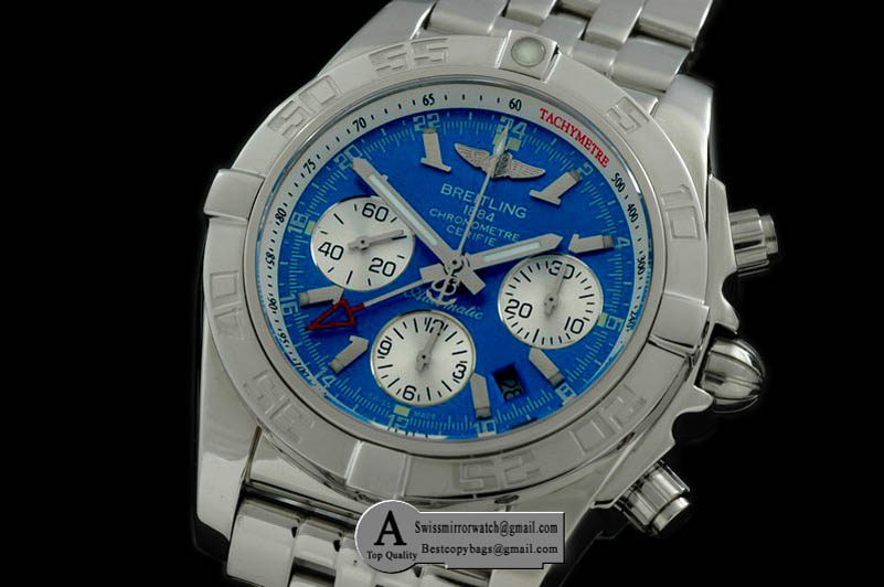 Breitling Chronomat B01 GMT SS/SS Blue Stick A-7750 Replica Watches
