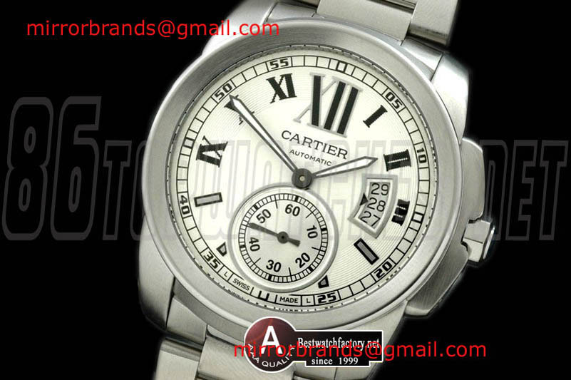 Luxury Cartier Calibre de Cartier W7100015 SS/SS White Asian 2824 28800bph