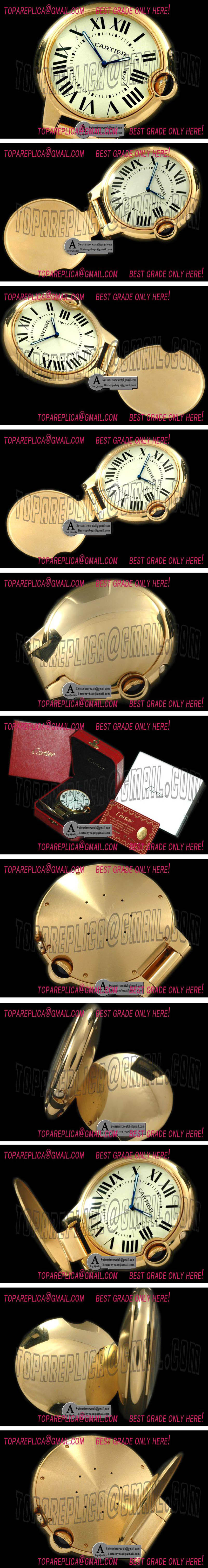 Cartier W0100136 Ballon Style Yellow Gold Alarm Clock with Boxset Replica Watches