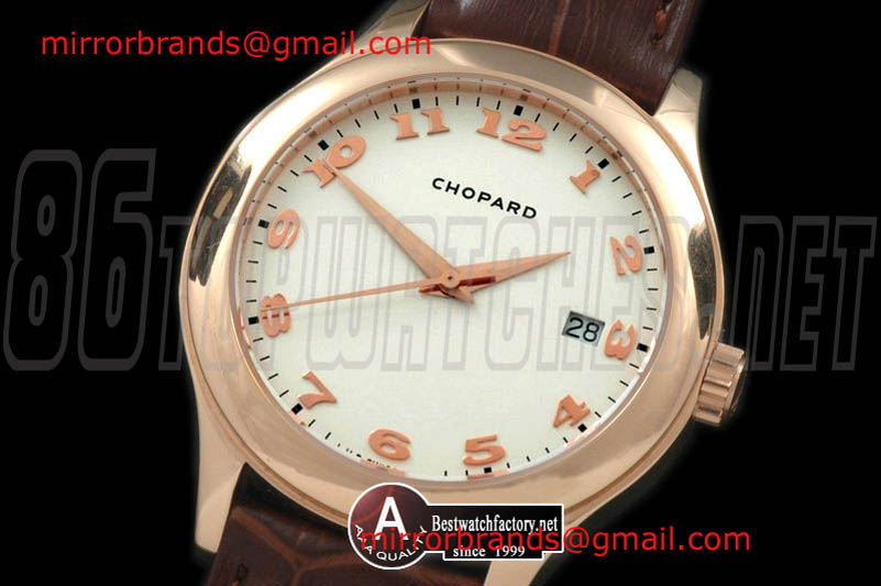 Luxury Chopard LUC Automatic Rose Gold/Leather White Asia 2824