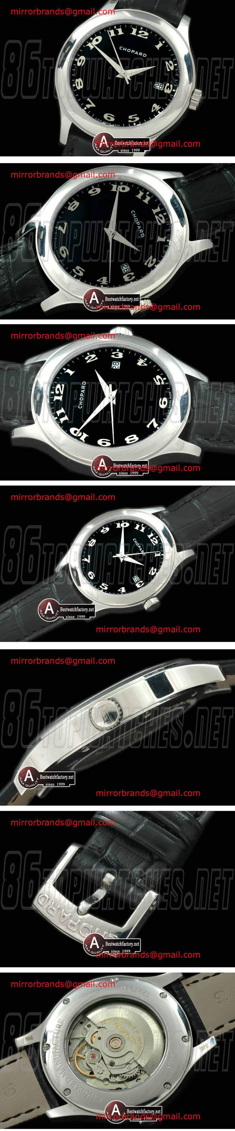 Luxury Chopard LUC Automatic SS/Leather Black Asia 2824