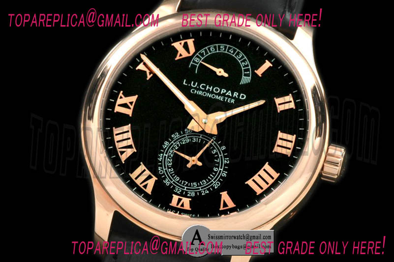 Chopard L.U.C Quattro 161926-5001 Reserve Rose Gold/Leather Black Asia 2813 Replica Watches