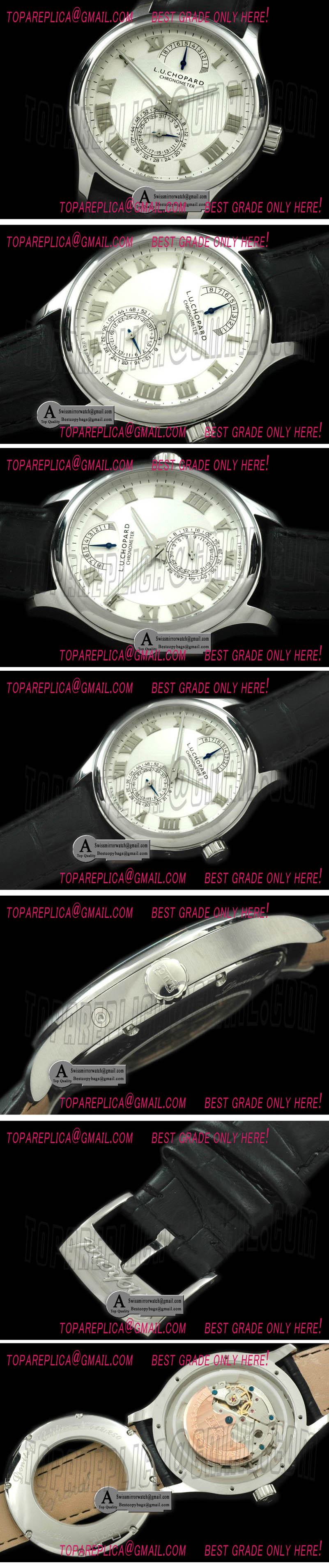 Chopard L.U.C Quattro 161926-1001 Reserve SS/Leather White Asia 2813 Replica Watches