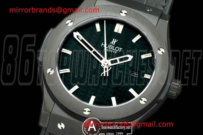 Luxury Hublot Classic Fusion PVD/Leather PVD Bezel Black Asian 2824