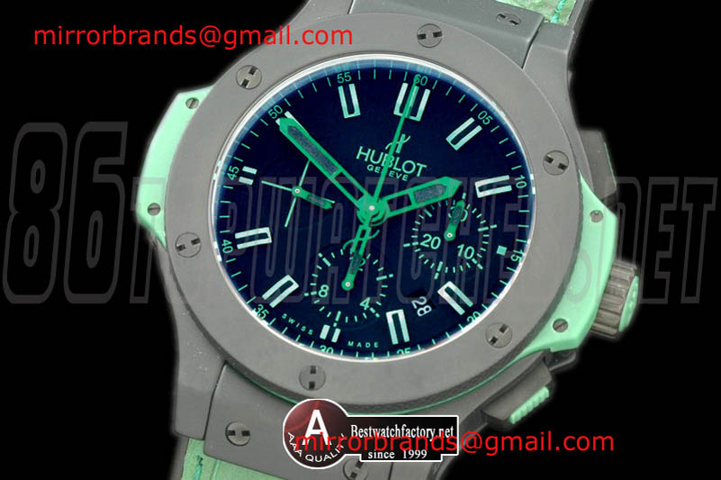 Luxury Hublot Big Bang "All Black Green" Special Edition 301.​CI.​1190.​GR.​ABG11 Ceramic/Leather A-7750