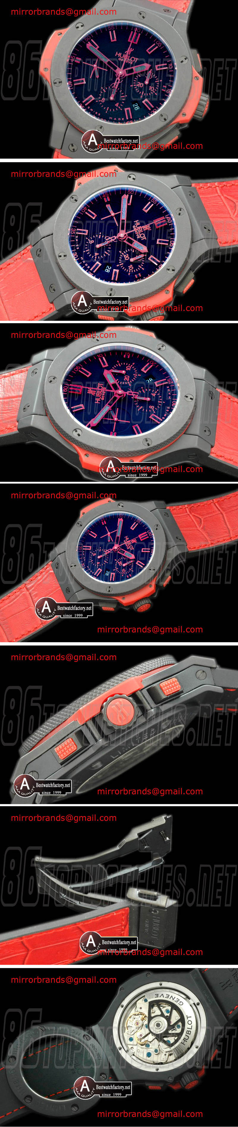 Luxury Hublot Big Bang "All Black Red" Special Edition 301.CI.1130.GR.ABR10 Ceramic/Leather A-7750