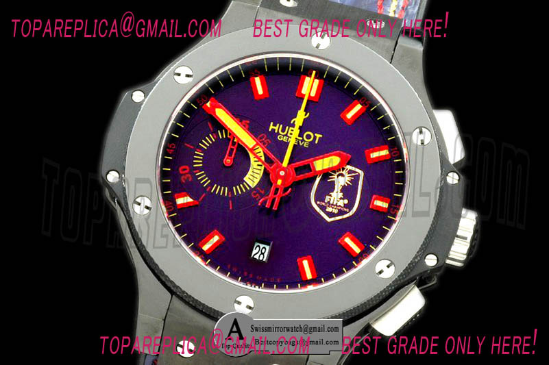 Hublot 318.PM.8529.GR.ESP10 Spain W-Cup Winner Special Ed Ceramic/Rubber A-7750 Replica Watches