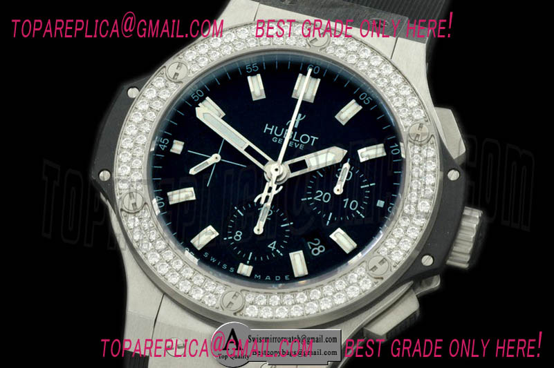 Hublot 301.SX.1170.RX.1104 Big Bang Evolution SS/Diamond/Leather Black A-7750 28800 bph Replica Watches