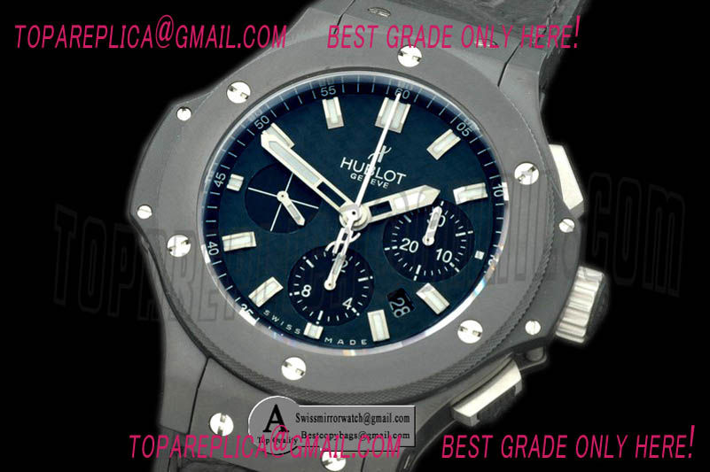 Hublot 301.CI.1770.RX Big Bang Black Magic II Ceramic/Ceramic/Leather Black A-7750 28800 Replica Watches