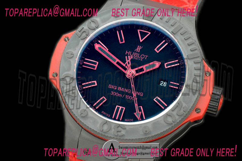 Hublot 322.CI.1130.GR.ABR10 Big Bang King All Black Red Ceramic/Rubber A-7750 Replica Watches
