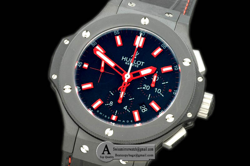 Hublot 341.CI.1123.GR Big Bang Red Magic Ceramic/Ceramic/Leather Black A-7750 28800 Replica Watches