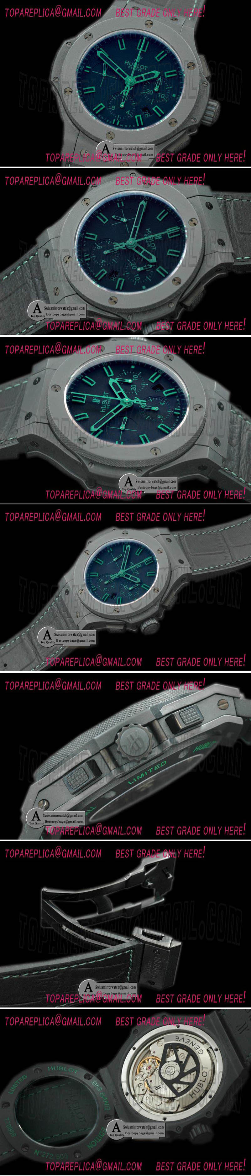 Hublot 301.CI.1190.GR.ABG11 Big Bang Green Magic Ceramic/Ceramic Black A-7750 Replica Watches