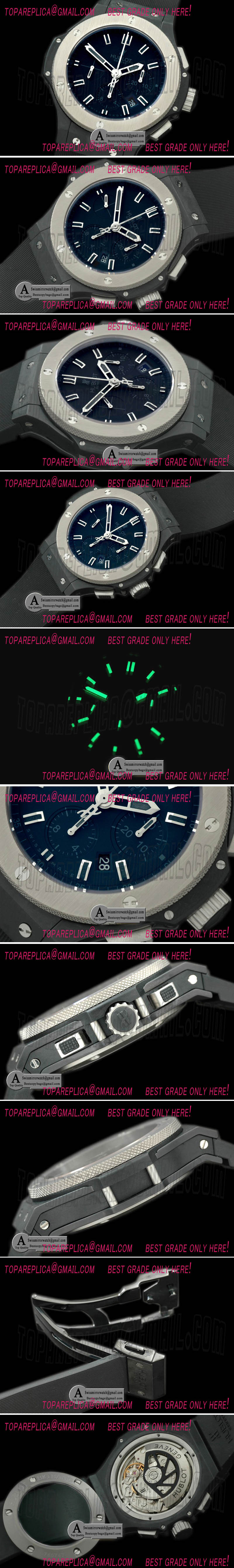Hublot Classic Fusion 45MM Chrono PVD/Leather All Black A-7750 Sec@3 Replica Watches