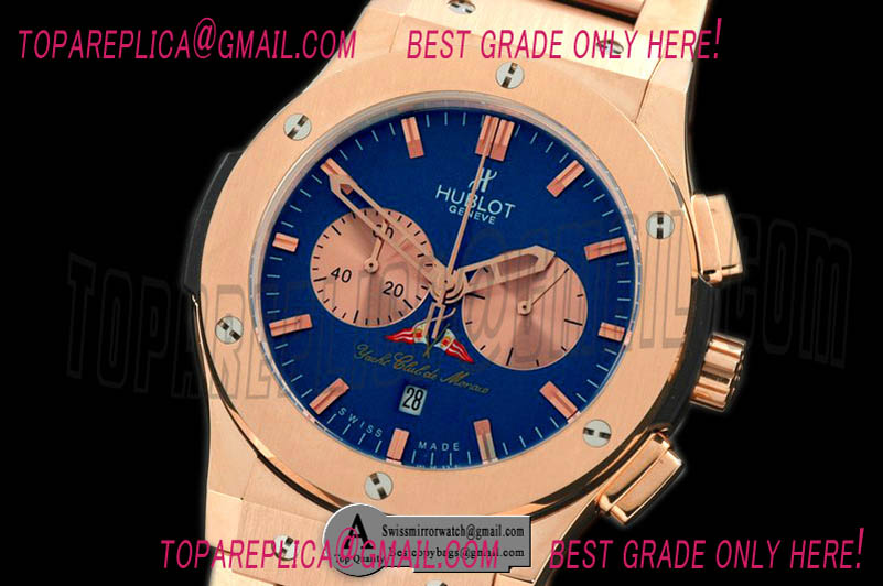Hublot 521.NX.5117.LR YCM11 Classic Fusion 45MM Chrono Rose Gold/Rose Gold Blue Jap Quartz Replica Watches