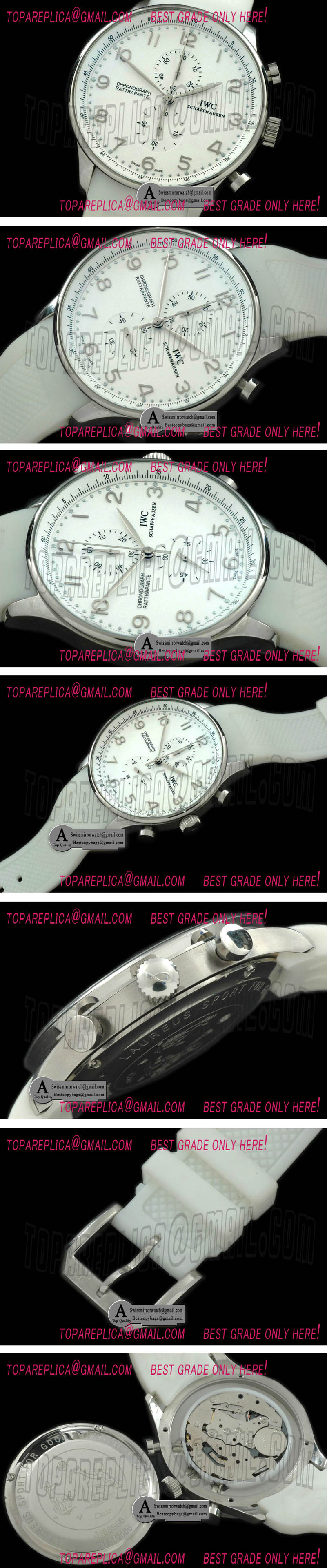 IWC Portuguese Rattrapante Chrono SS/Rubber White Jap OS Qtz Replica Watches