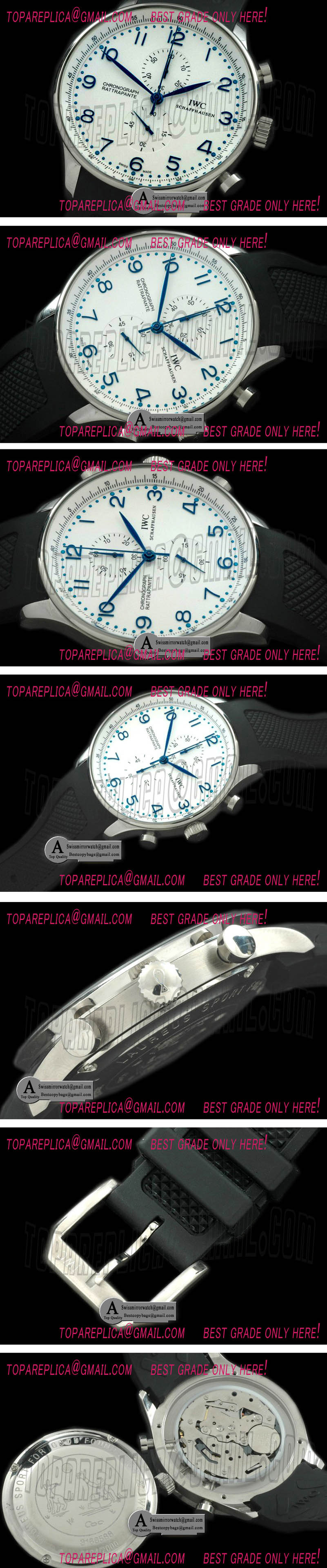 IWC Portuguese Rattrapante Chrono SS/Rubber White/Blue Jap OS Replica Watches