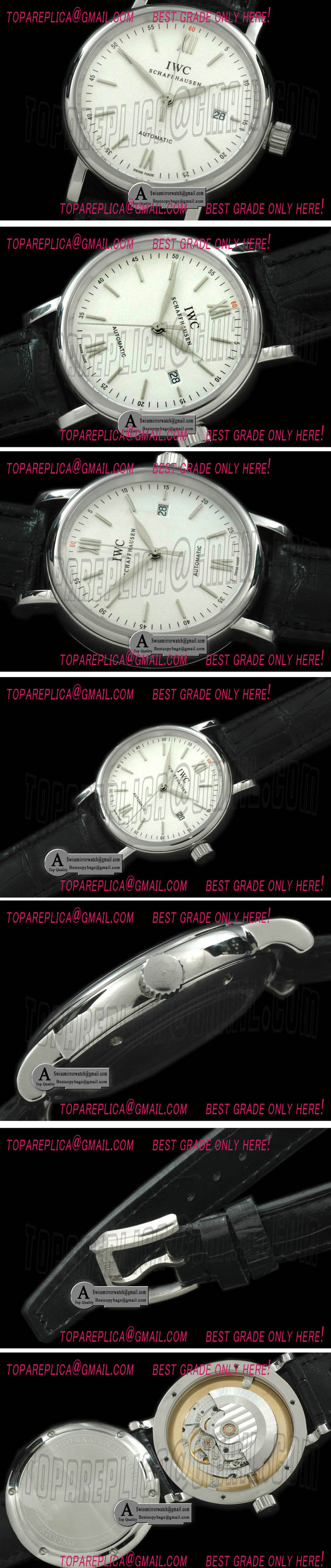 IWC Portifino Automatic SS/Leather White Asia 2824 Replica Watches