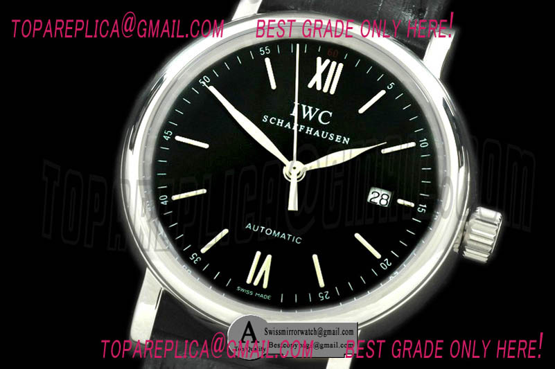 IWC IW3565-02 Portifino Automatic SS/Leather Black Asia 2824 Replica Watches