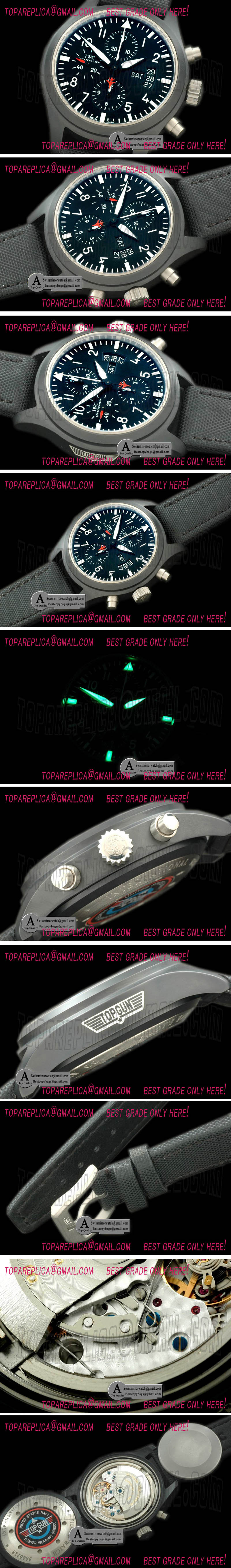 IWC IW378901 3789 Top Gun Pilot Chrono V1 Ceramic/Nylon/Black Swiss Replica Watches