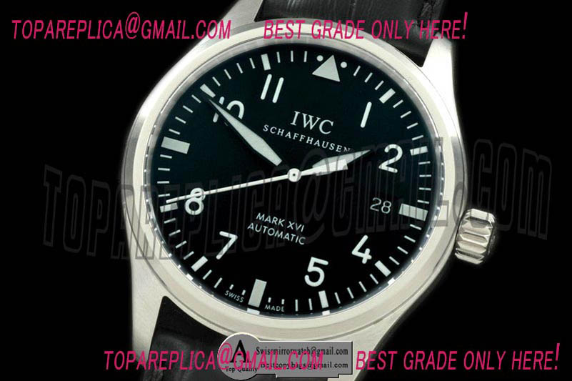 IWC IW325501 Mark XVI SS/Leather Black Asian 2892 Automatic Replica Watches