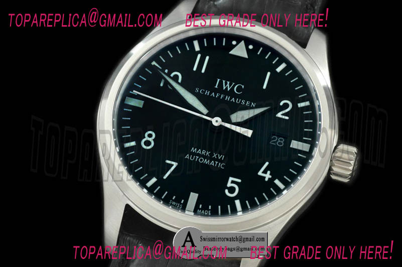 IWC IW325604 Mark XVI SS/Leather Black Asian 2892 Automatic Replica Watches