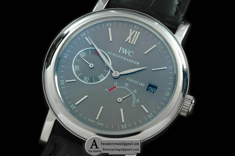 IWC Portofino Power Reserve SS/Leather Grey Asia SG 35J Replica Watches