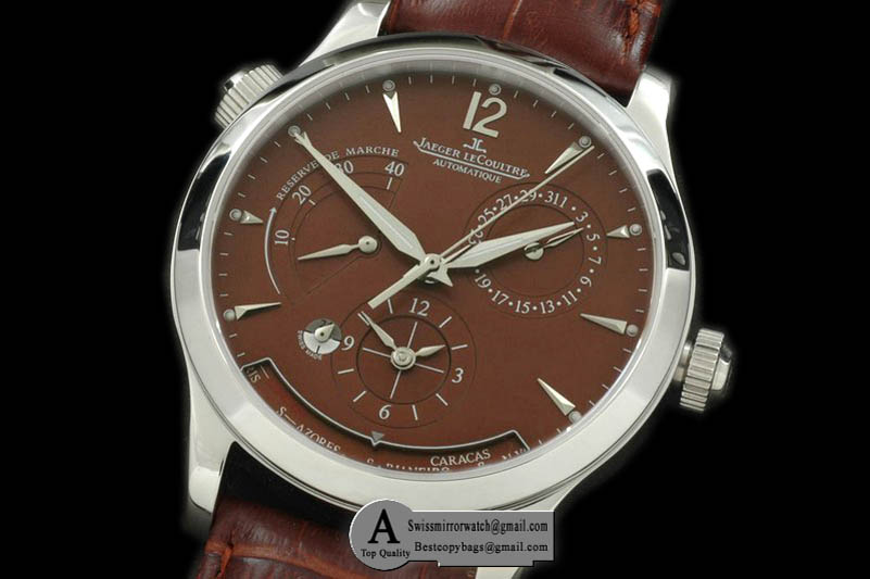 Jaeger-LeCoultre Master Reserve/Duo Time SS/Leather Brown Asian 23J Replica Watches