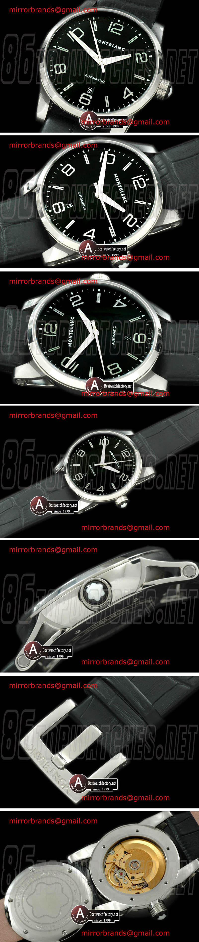 Mont Blanc Timewalker Automatic SS/Leather Black Asian Eta 2836-2