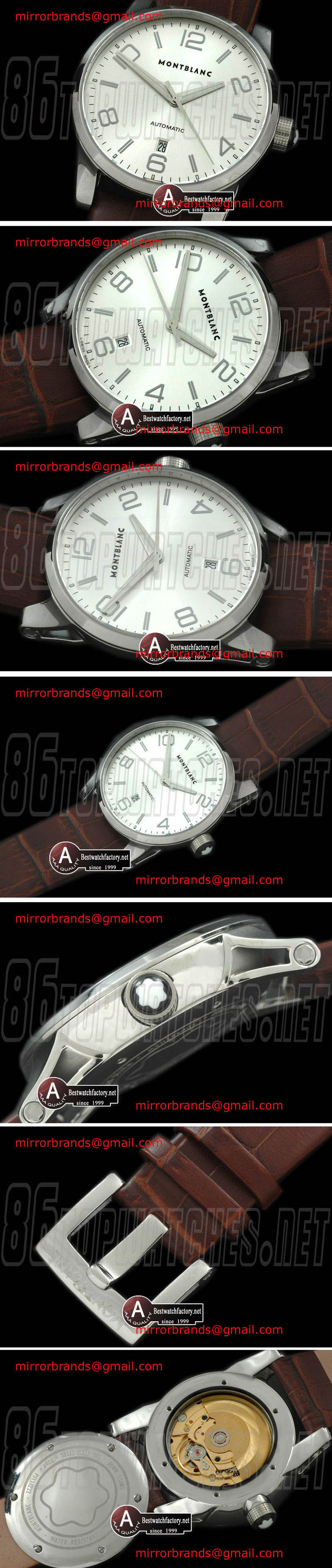 Mont Blanc Timewalker Automatic SS/Leather White Asian Eta 2836-2