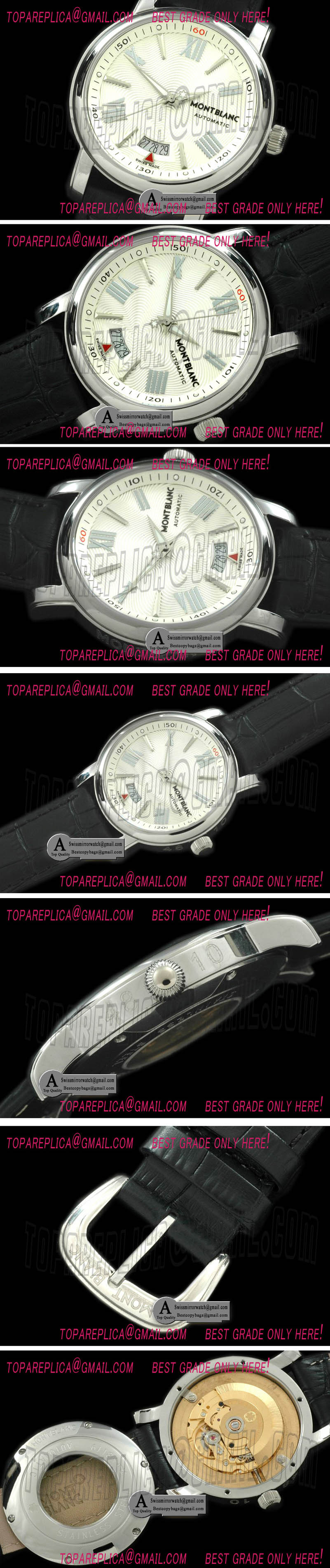 Mont Blanc Star 4810 Automatic 102342 SS/Leather White Swiss Eta 2824 Replica Watches