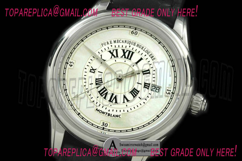 Mont Blanc Mechanique Horlogere Automatic SS/Leather White Asian Eta 2824 Replica Watches
