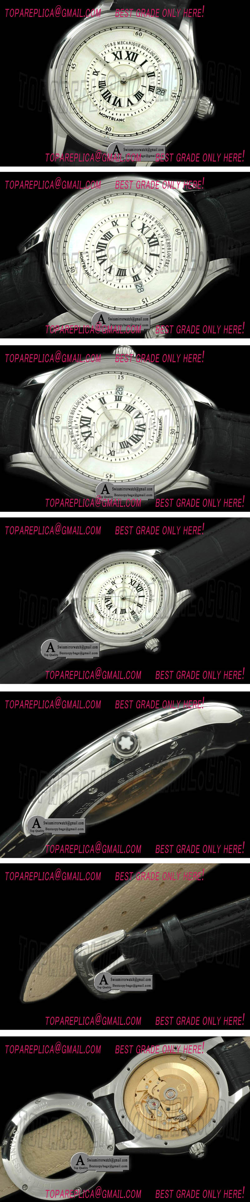 Mont Blanc Mechanique Horlogere Automatic SS/Leather White Asian Eta 2824 Replica Watches