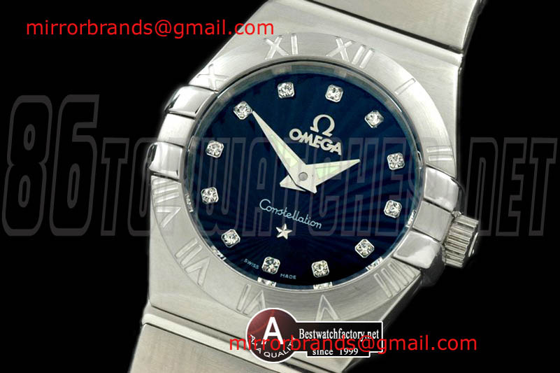 Luxury Omega Double Eagle Ladies SS Black Dia Swiss Quartz