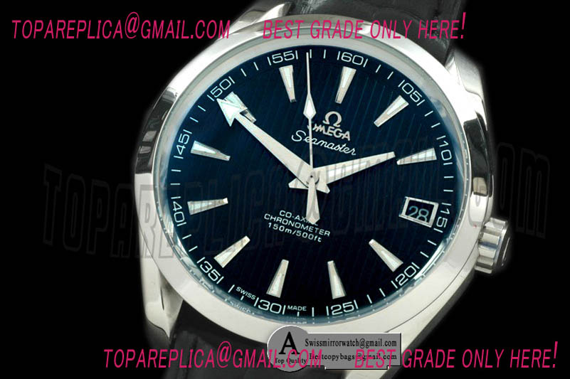 Omega 231.13.42.21.06.001 Aqua Terra Seamaster SS/Leather Black Asian 2813 Replica Watches
