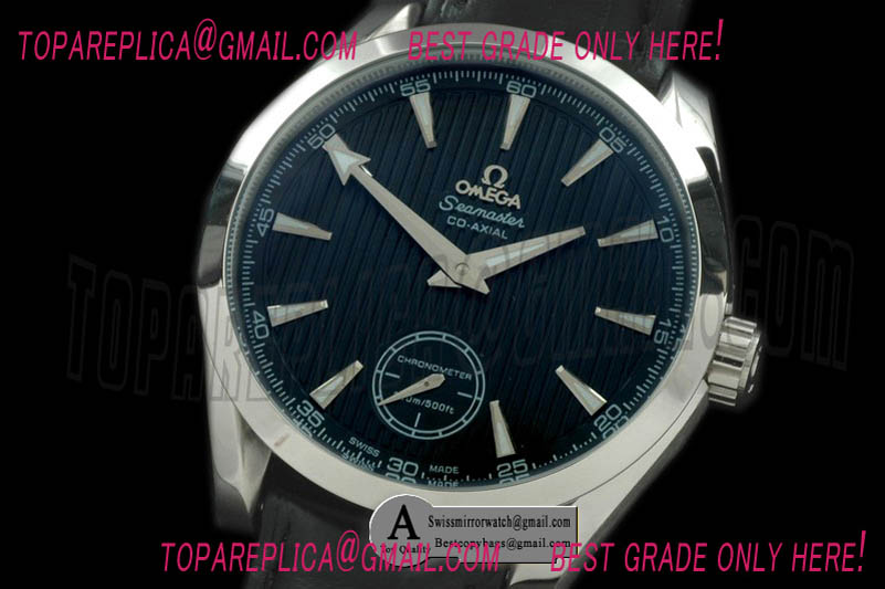 Omega Aqua Terra Seamaster Small Seconds H/W SS//Leather Black Asian 6498 Replica Watches