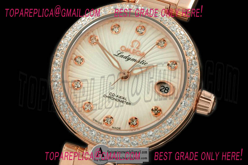 Omega 425.65.34.20.55.001 Deville Lady matic Rose Gold/Rose Gold/Diamond White Swiss Qtz Replica Watches