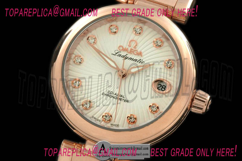 Omega 425.60.34.20.55.001 Deville Ladymatic Rose Gold/Rose Gold White Swiss Qtz Replica Watches