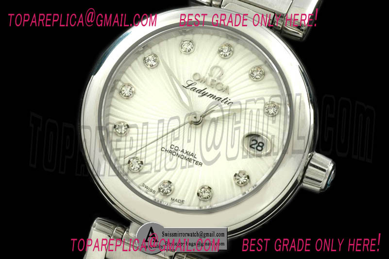 Omega 425.30.34.20.55.001 Deville Ladymatic SS/SS White Swiss Quartz Replica Watches
