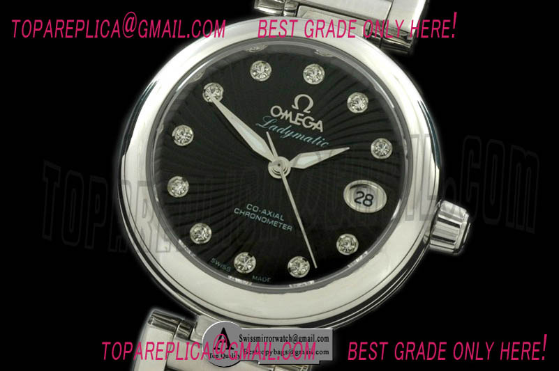 Omega 425.30.34.20.51.001 Deville Ladymatic SS/SS Black Swiss Quartz Replica Watches