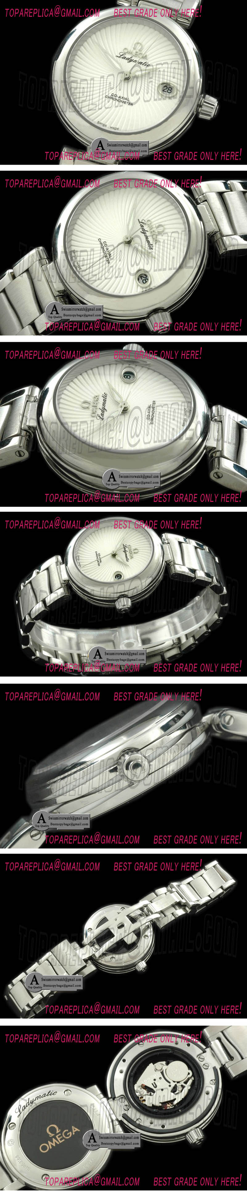 Omega 425.30.34.20.05.001 Deville Ladymatic SS/SS White Swiss Quartz Replica Watches