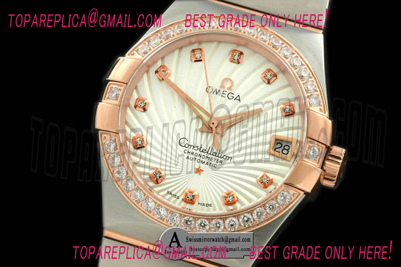 Omega Double Eagle Men Auto SS/Rose Gold/TT F-White Swiss SW-200 Replica Watches