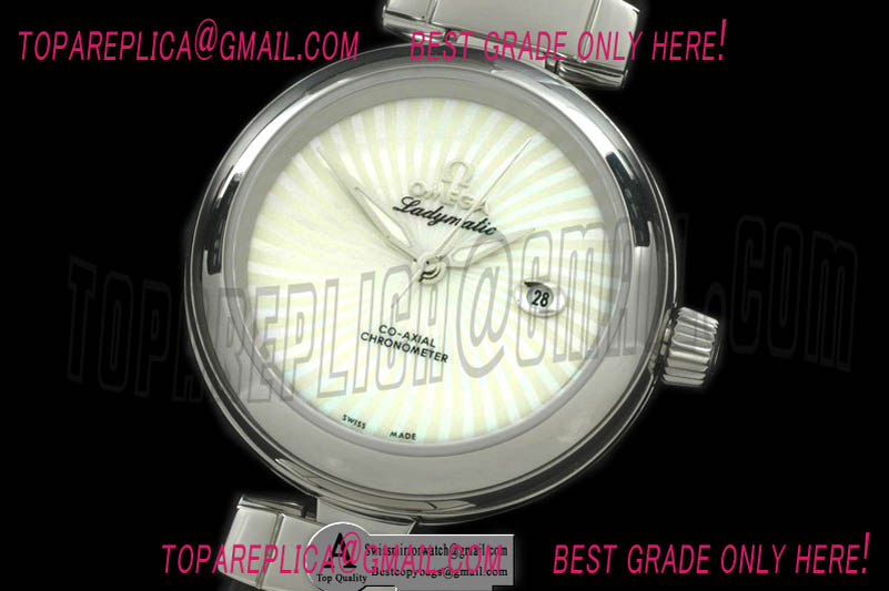 Omega 425.33.34.20.55.001 Deville Ladymatic SS/Leather White S-2671 Replica Watches