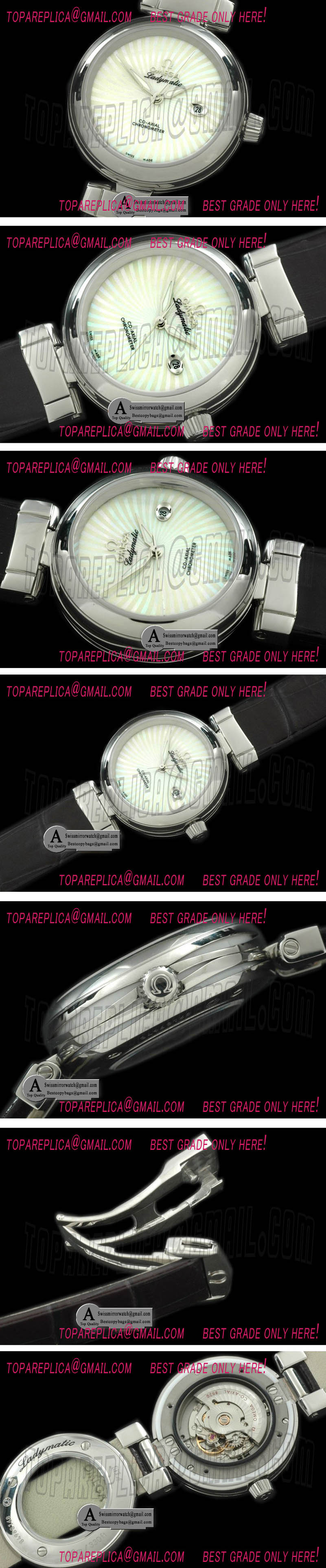 Omega 425.33.34.20.55.001 Deville Ladymatic SS/Leather White S-2671 Replica Watches