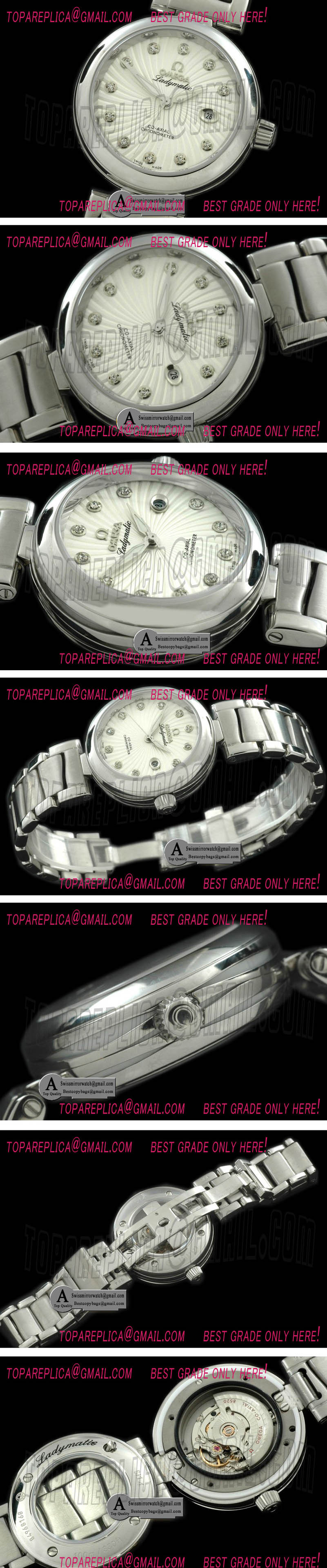 Omega 425.30.34.20.55.001 Deville Ladymatic SS/SS White S-2671 Replica Watches