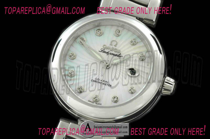 Omega 425.30.34.20.55.001 Deville Ladymatic Mid SS/SS White 2813 21J Replica Watches