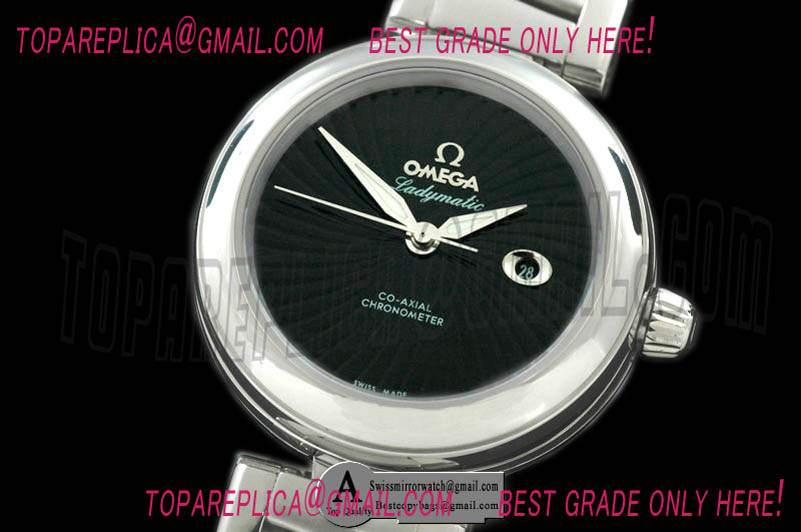 Omega 425.30.34.20.01.001 Deville Ladymatic Mid SS/SS Black 2813 21J Replica Watches