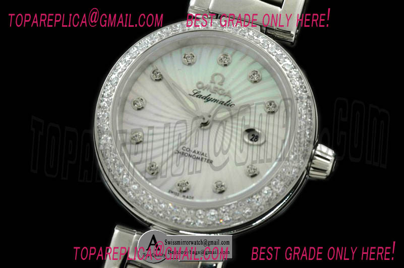 Omega 425.35.34.20.55.001 Deville Ladymatic Mid SS/SS White 2813 21J Replica Watches