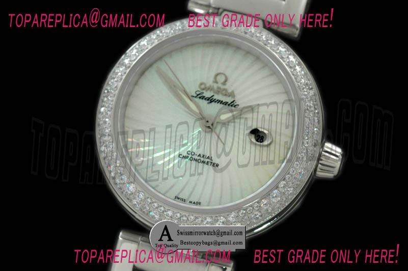 Omega Deville Ladymatic Mid SS/SS White 2813 21J Replica Watches