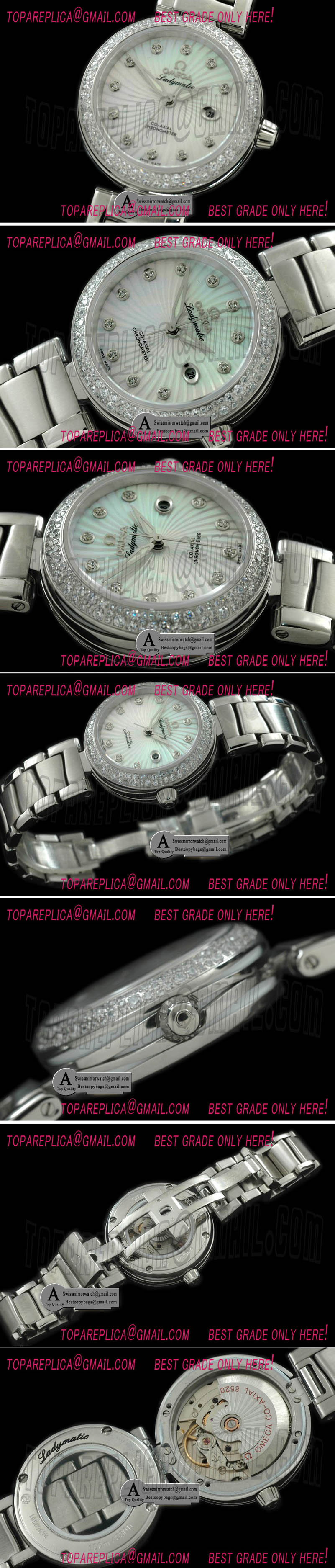 Omega 425.35.34.20.55.001 Deville Ladymatic Mid SS/SS White A-2836 Replica Watches
